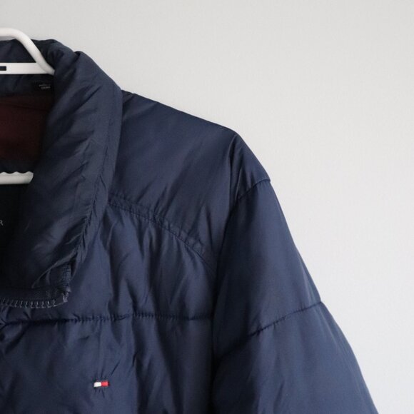 Tommy Hilfiger Mens Blue Sz L Quilted Full Zip Outdoor Puffer Jacket Coat - Picture 7 of 16
